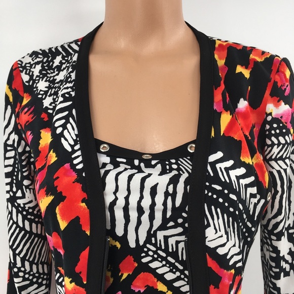 Joseph Ribkoff 2 Pc Set Printed Jacket & Tank Tap - Picture 2 of 10